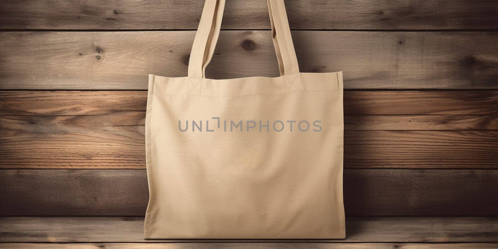 Beige Bag On A Table, Template For Your Design , Object For Mock Up