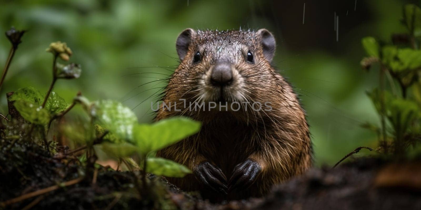 Wild Hamster In The Forest In The Rain by tan4ikk1