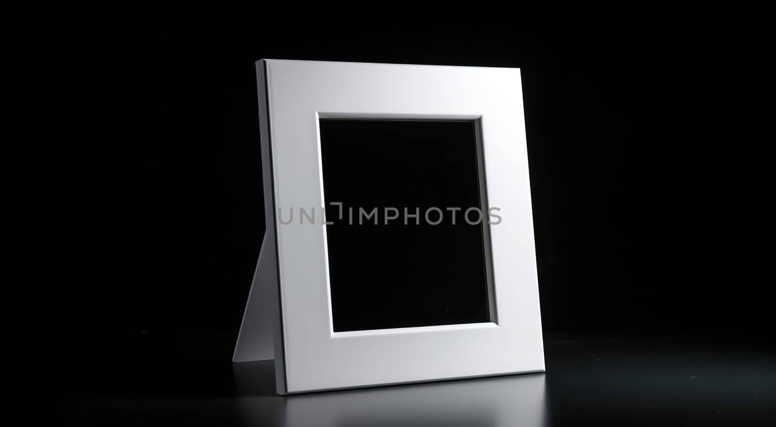 White modern photo frame on a black background by tan4ikk1