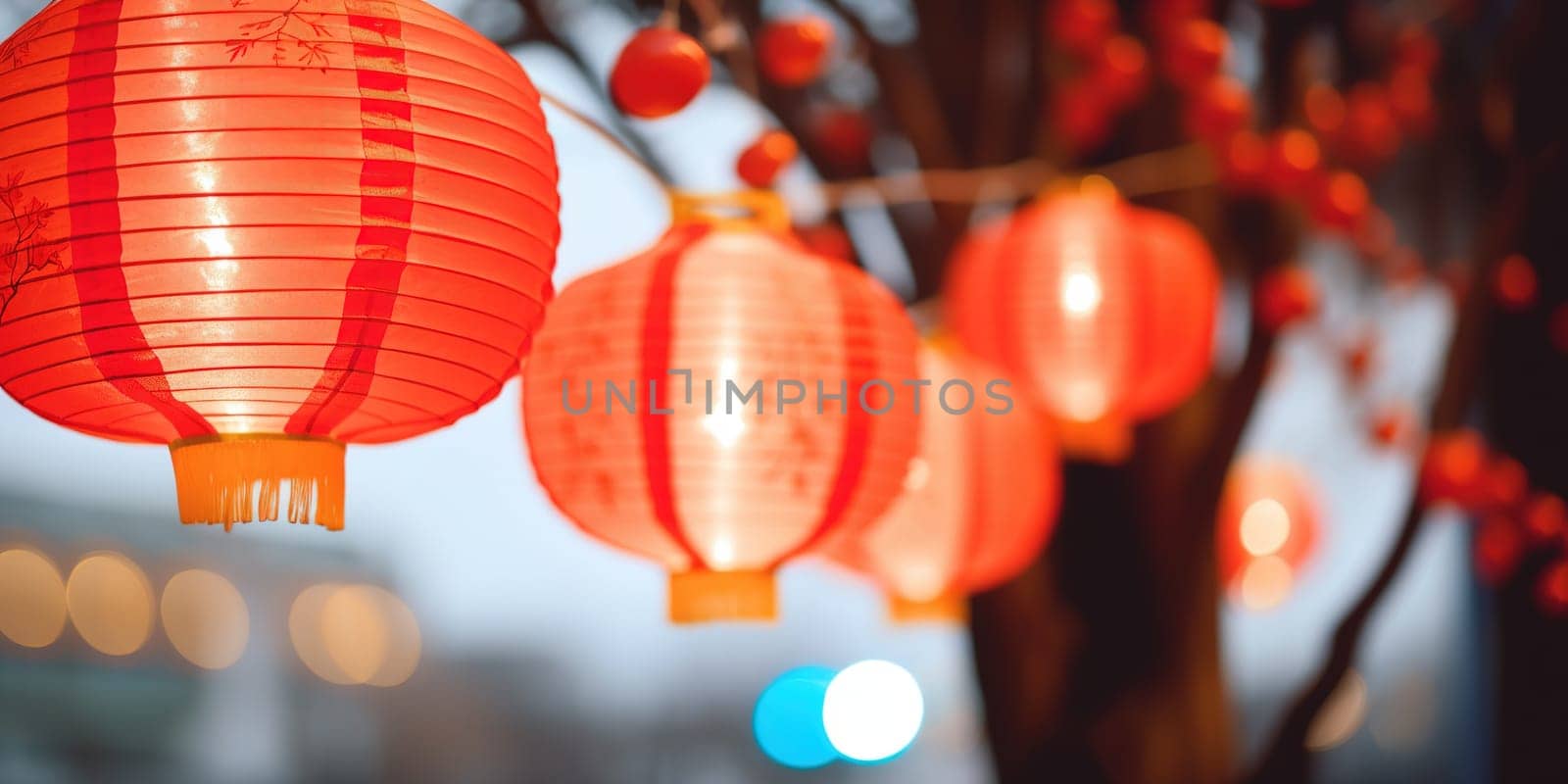 Decoration Orient Lanterns On A City Street by tan4ikk1