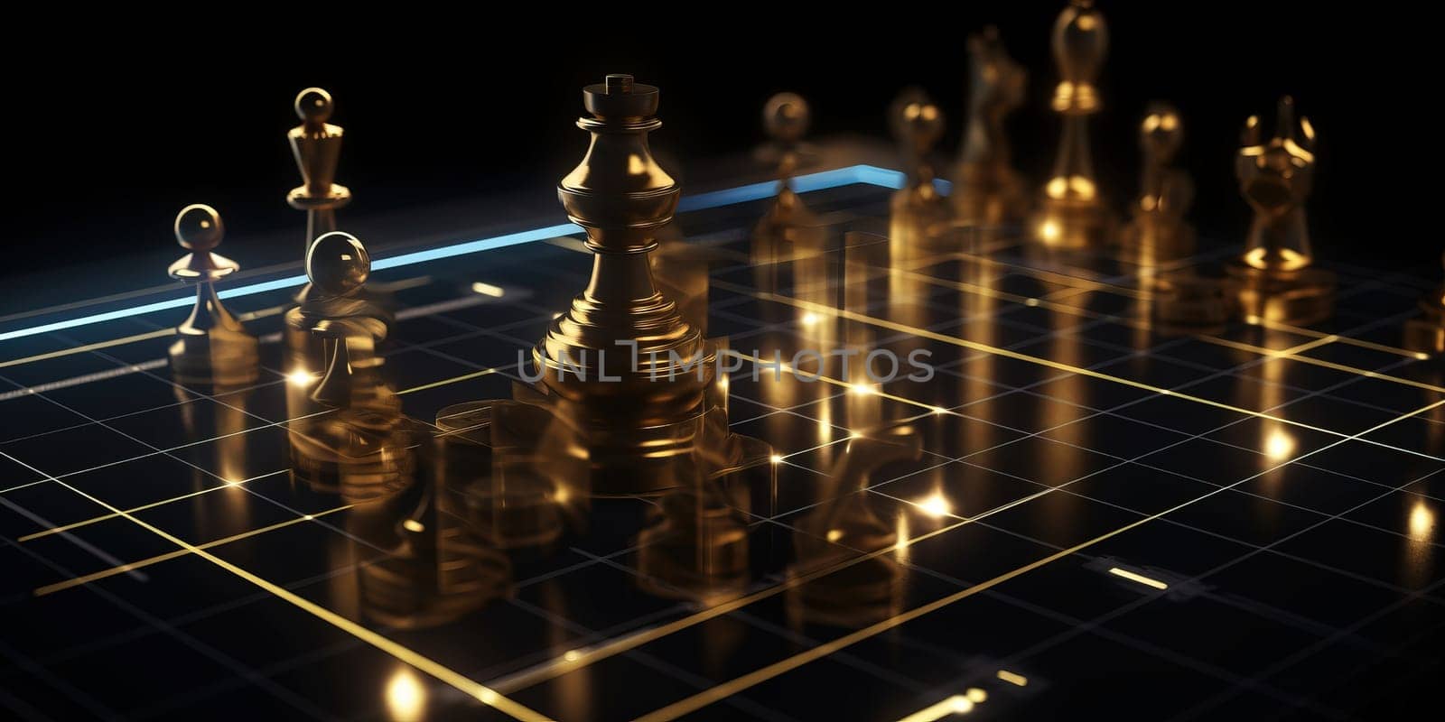 Illustration Of A Holographic Chess Game by tan4ikk1