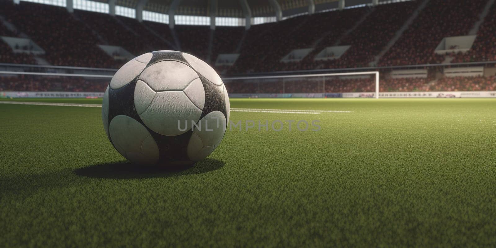 Soccer Ball On A Green Football Field by tan4ikk1