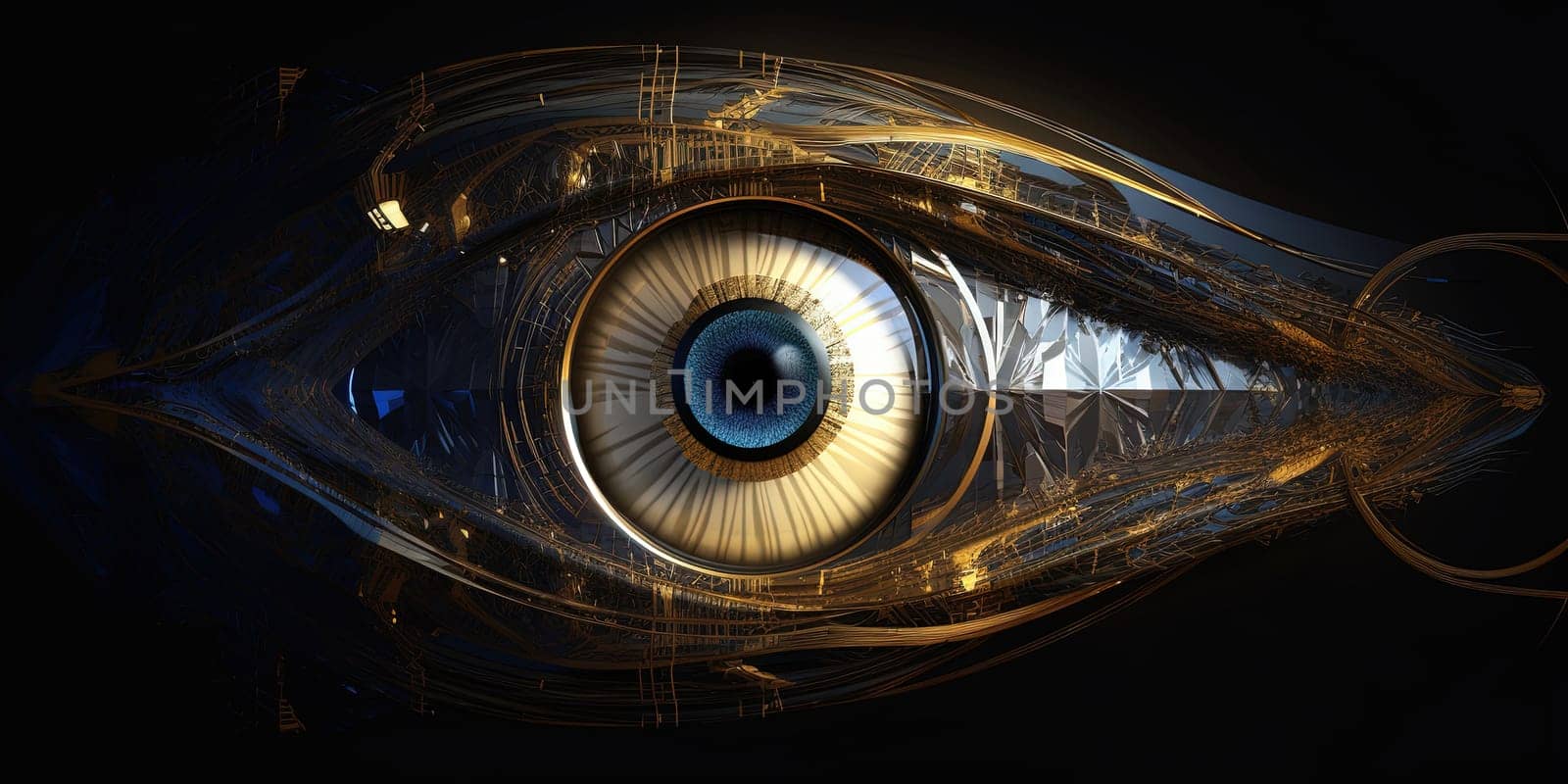 Illustration of digital eye, Artificial Intelligence on internet by tan4ikk1