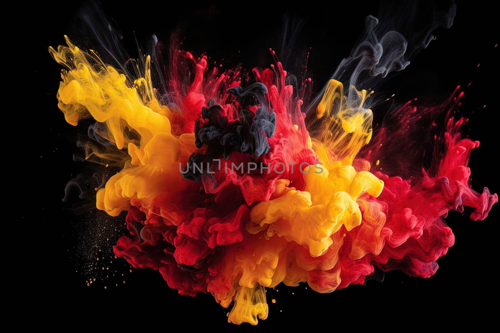 drops of paints in yellow black and red Germany national flag colors by tan4ikk1