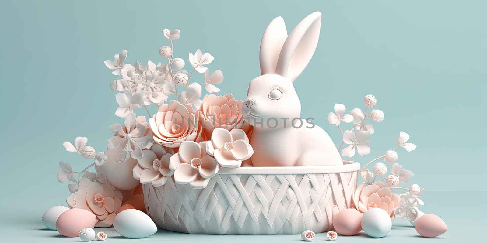 Quilling Colorful Paper Flowers And Easter Rabbit by tan4ikk1