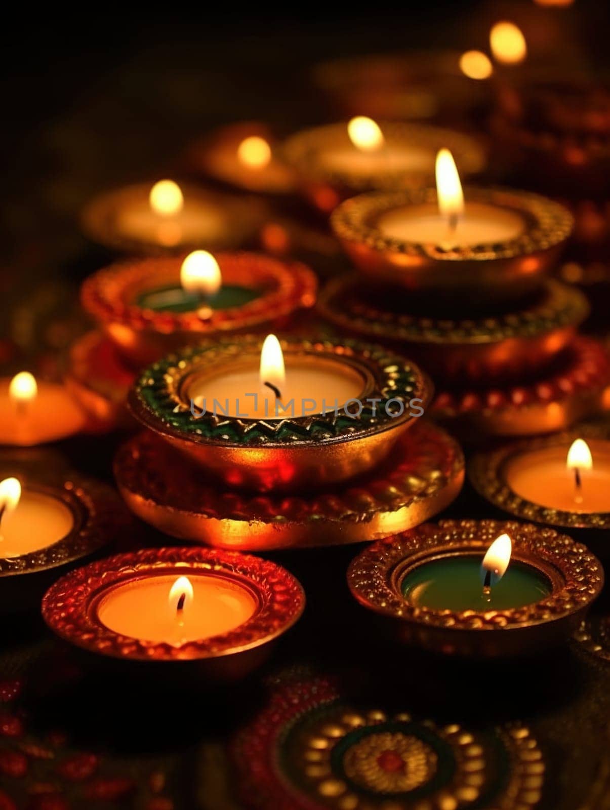 Divali Candles Lightening Up The Colourful Oriental Holiday Create An Enchanting Atmosphere