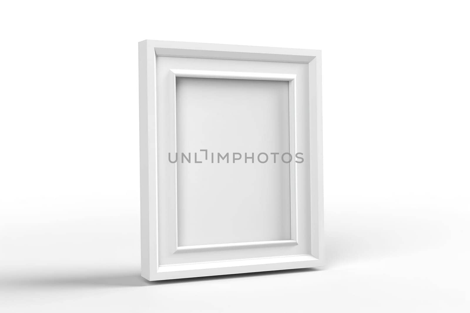 White modern photo frame on a white background, template for your design or picture , generative AI