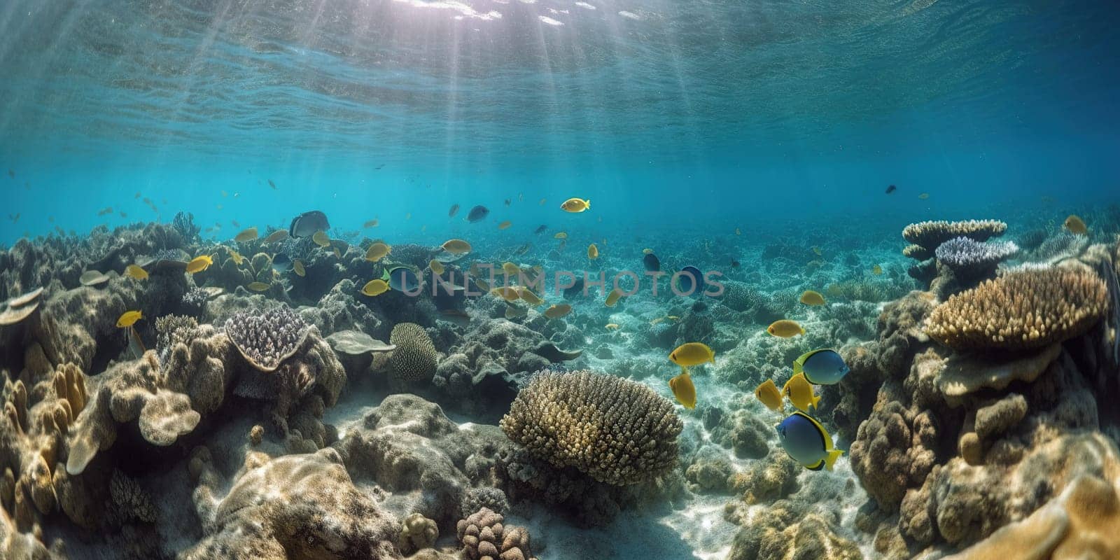 Underwater Tropical World With Fish And Corals by tan4ikk1