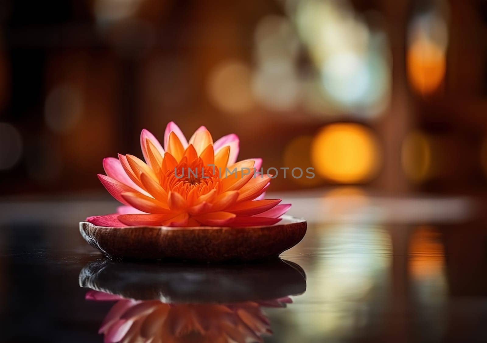 Close-up view of lotus flowers on water by tan4ikk1