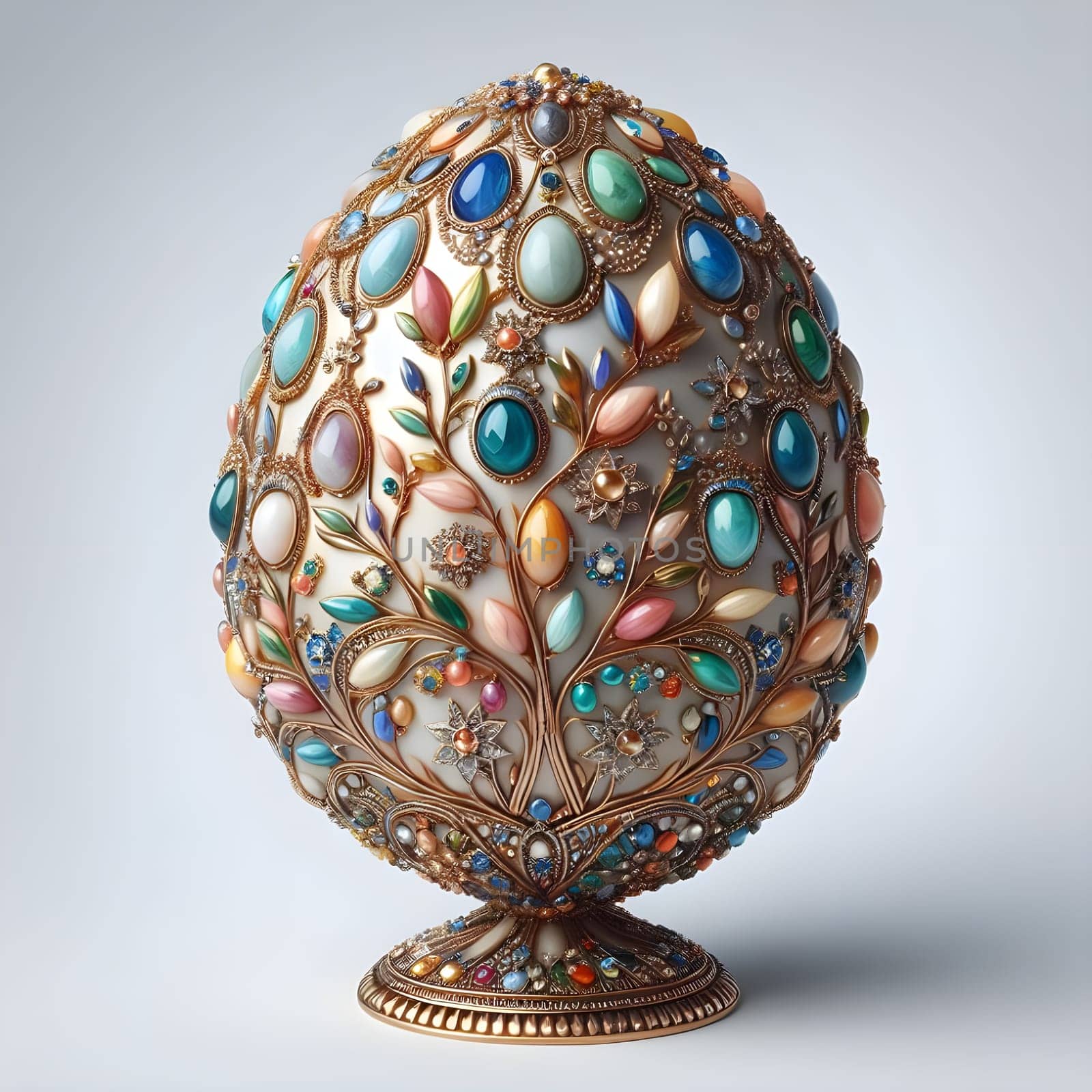 A luxurious easter egg, encrusted with sparkling jewels and intricate filigree, fit for royalty-free Jeweled Egg, Easter Egg, Paschal Egg, Jewelry Art, Home Decor, Art Collectible, OOAK Gifts. High quality photo