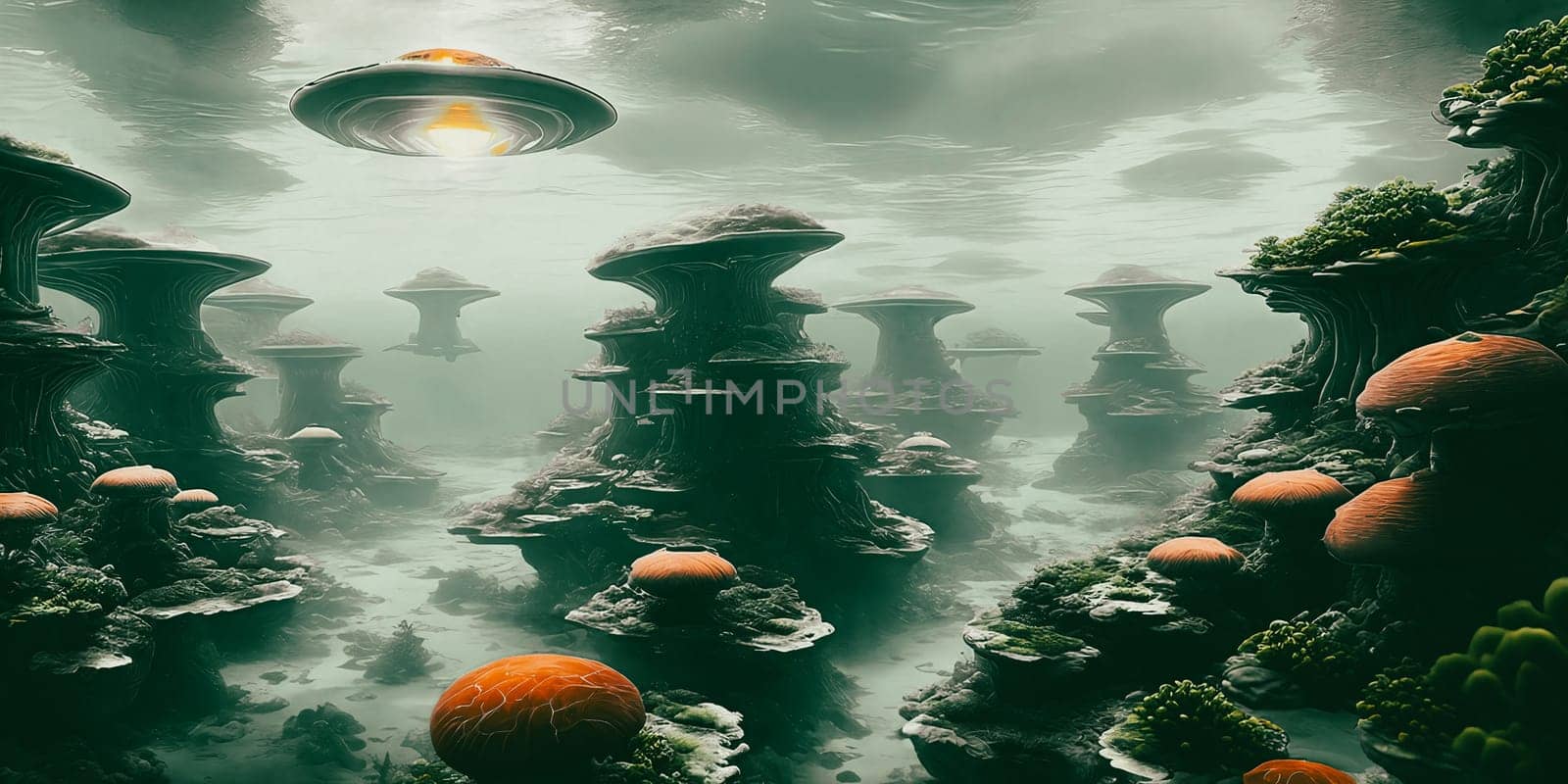 Utopian underwater city. Marvel at the transparent domes teeming with marine life, futuristic transit networks, and cutting-edge research hubs delving into the ocean's mysteries.