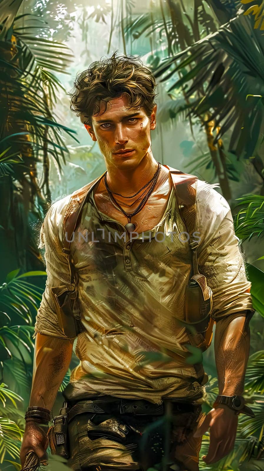 Adventurous Man in Jungle Environment with Rugged Outfit by Edophoto
