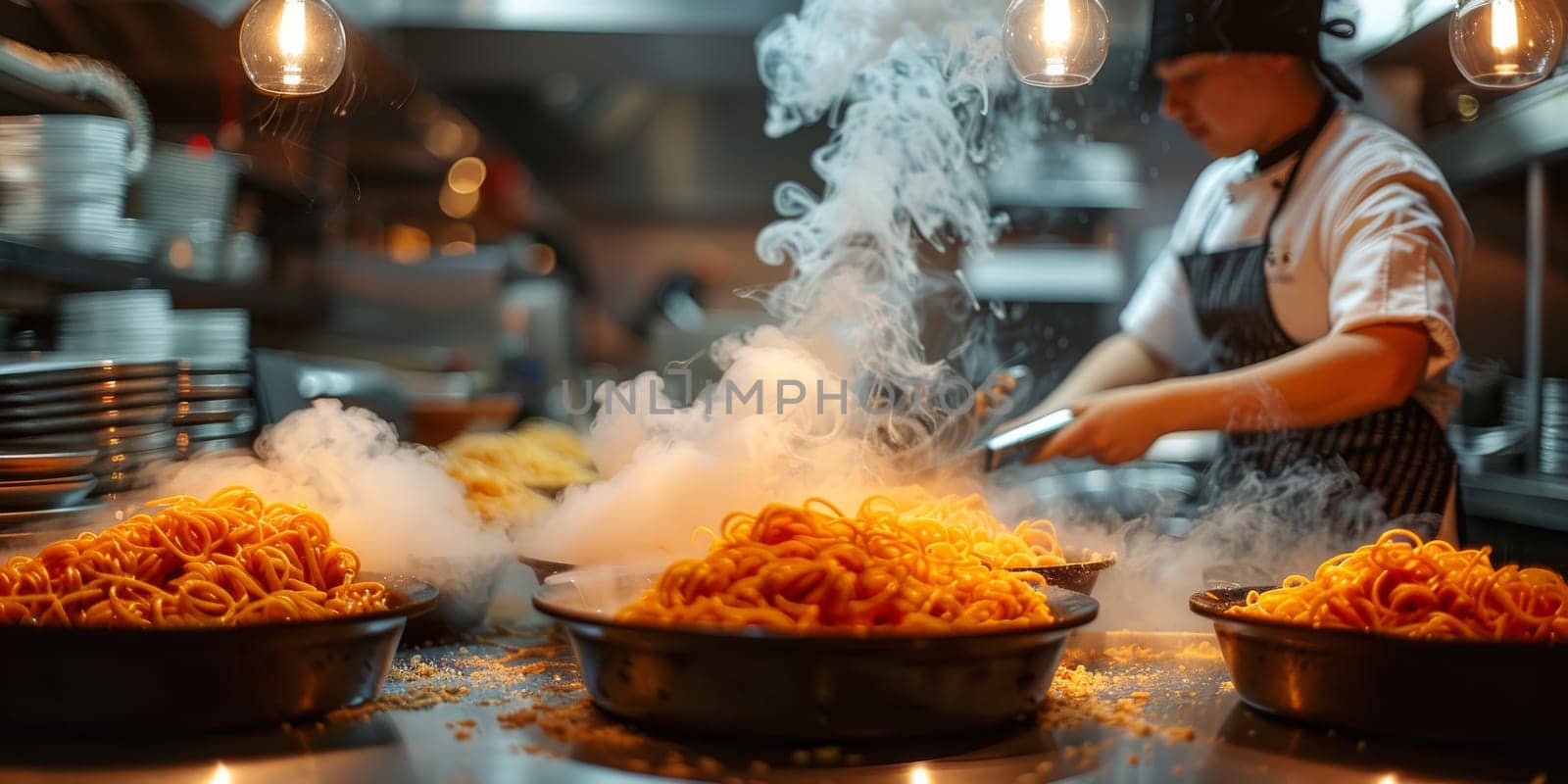 Classic Pasta on kitchen background. Diet and food concept. by Benzoix