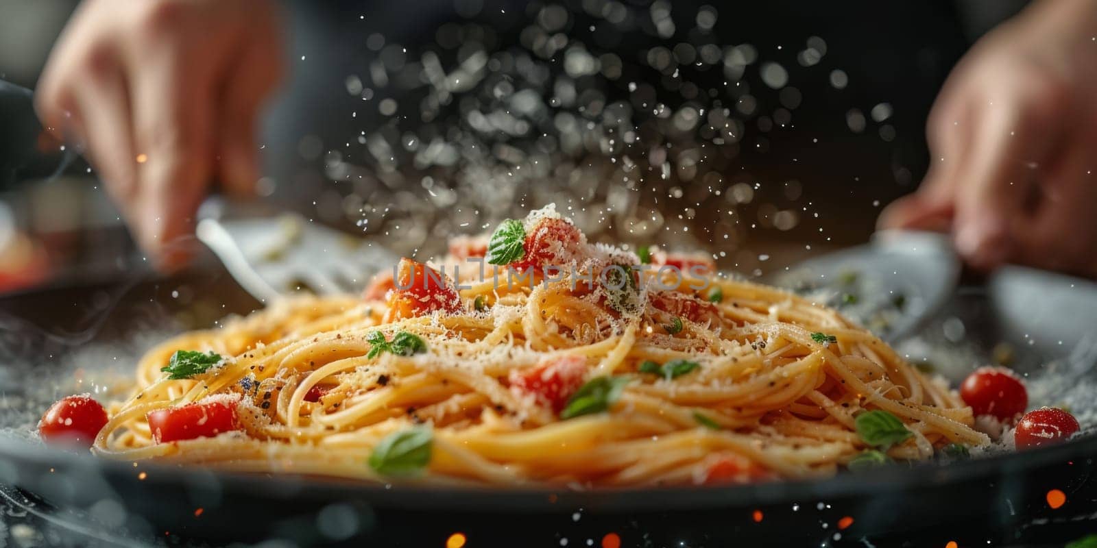 Classic Pasta on kitchen background. Diet and food concept