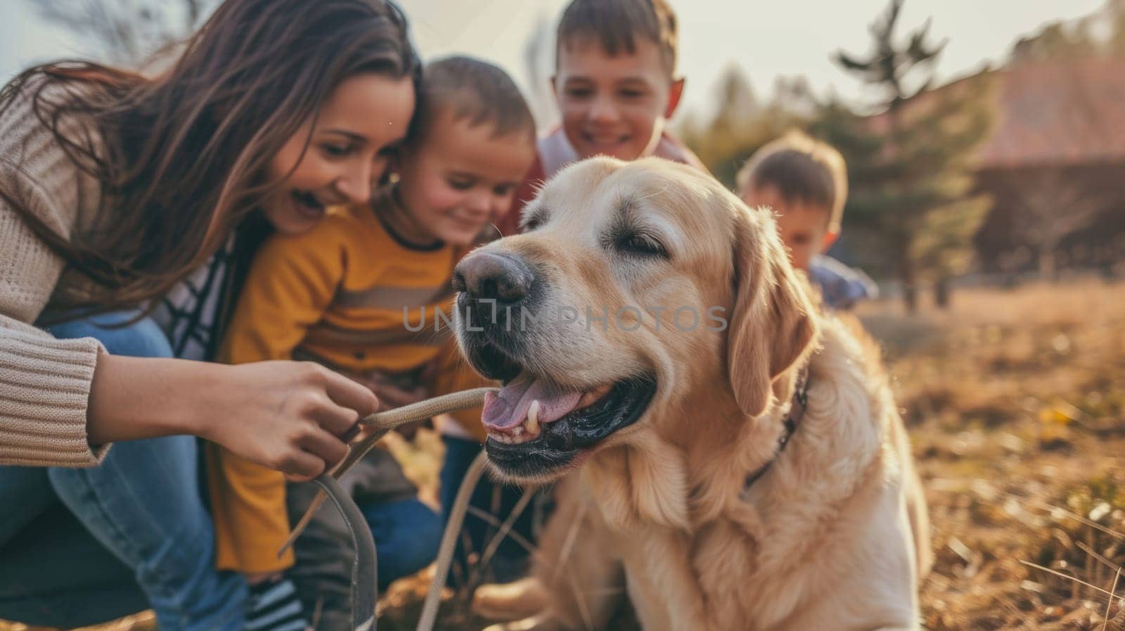 playful dog and its owner in nature outdoor pragma by biancoblue