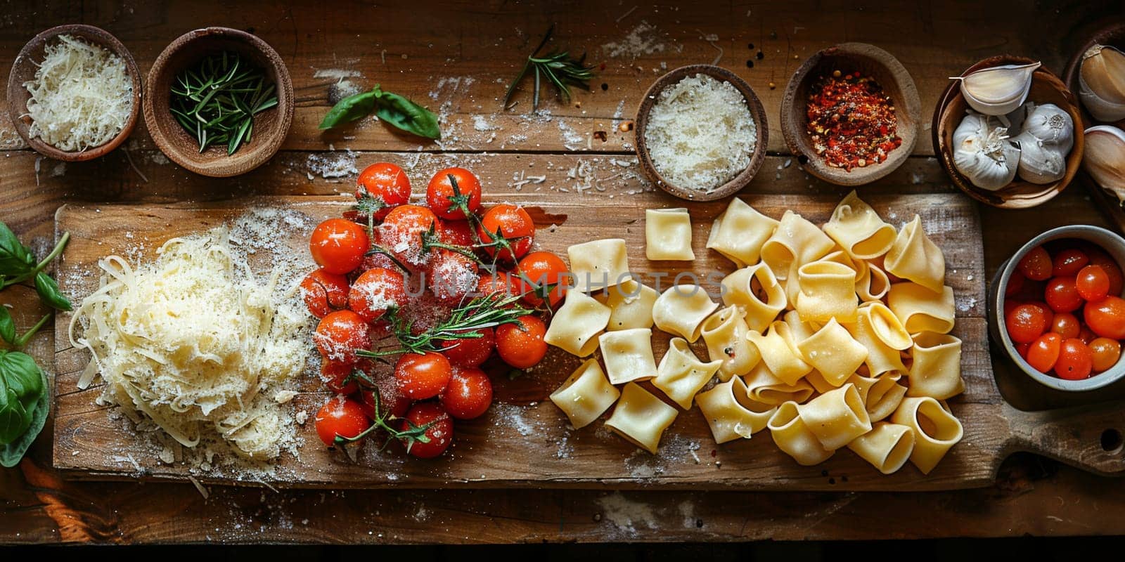 Classic Pasta on kitchen background. Diet and food concept. by Benzoix