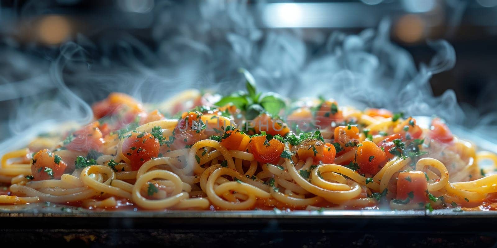 Classic Pasta on kitchen background. Diet and food concept