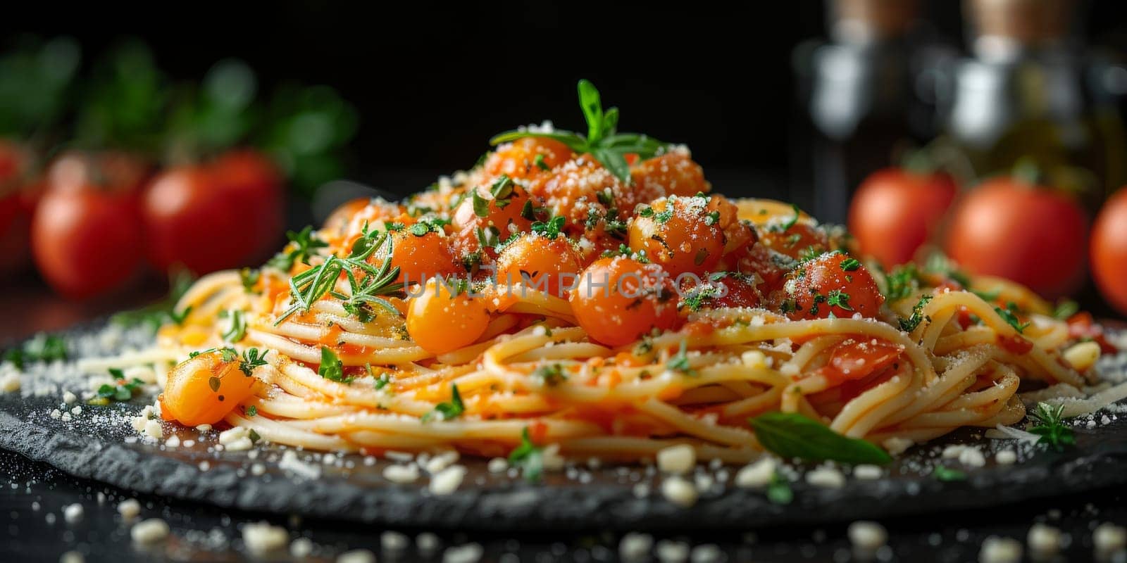 Classic Pasta on kitchen background. Diet and food concept. by Benzoix