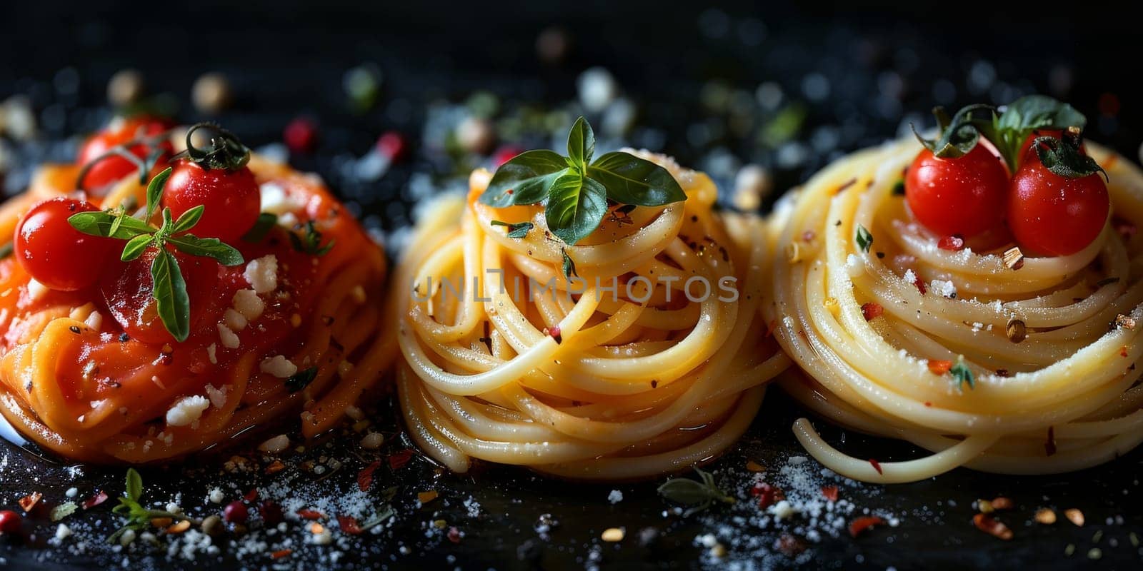 Classic Pasta on kitchen background. Diet and food concept