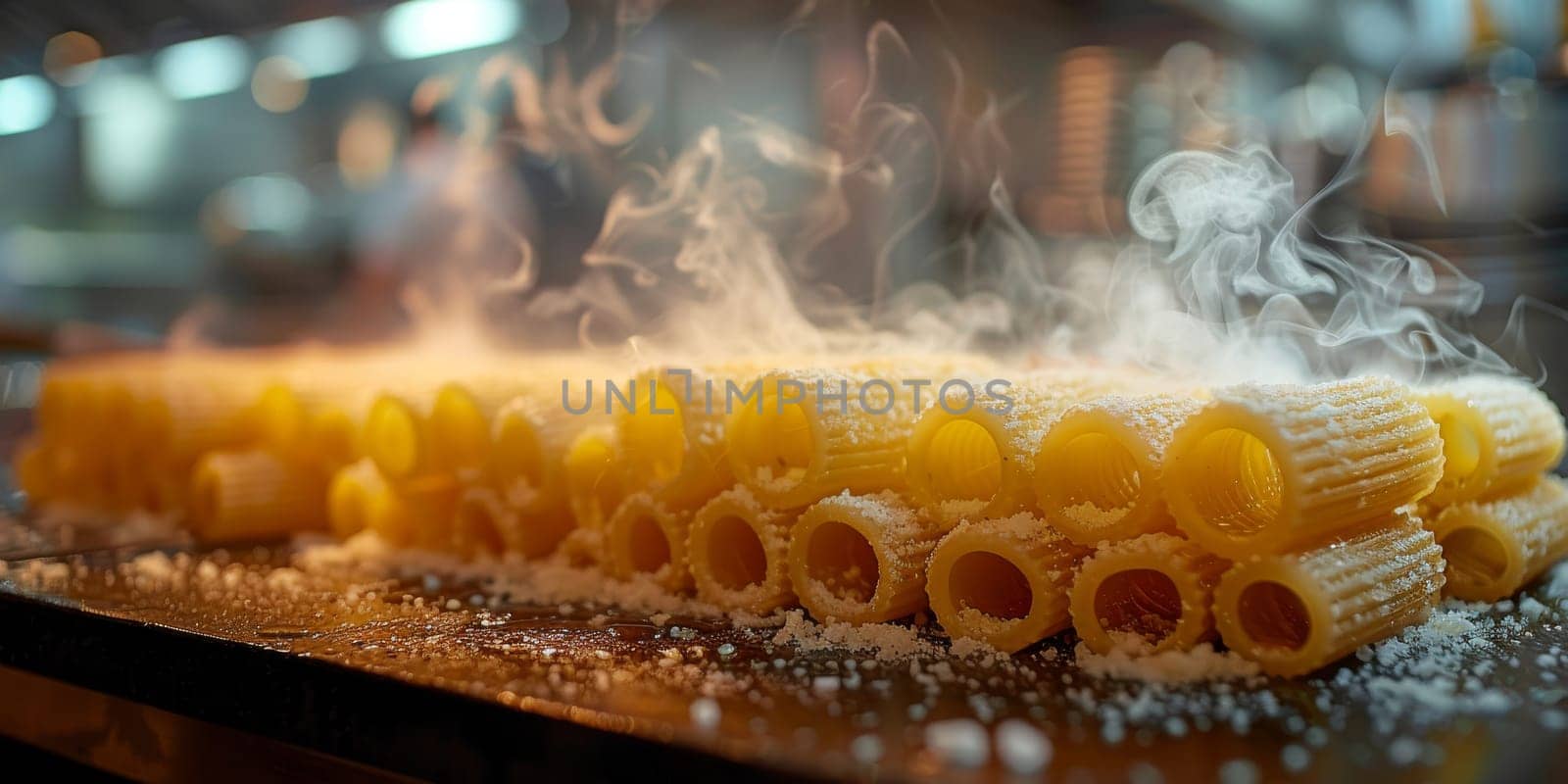 Classic Pasta on kitchen background. Diet and food concept