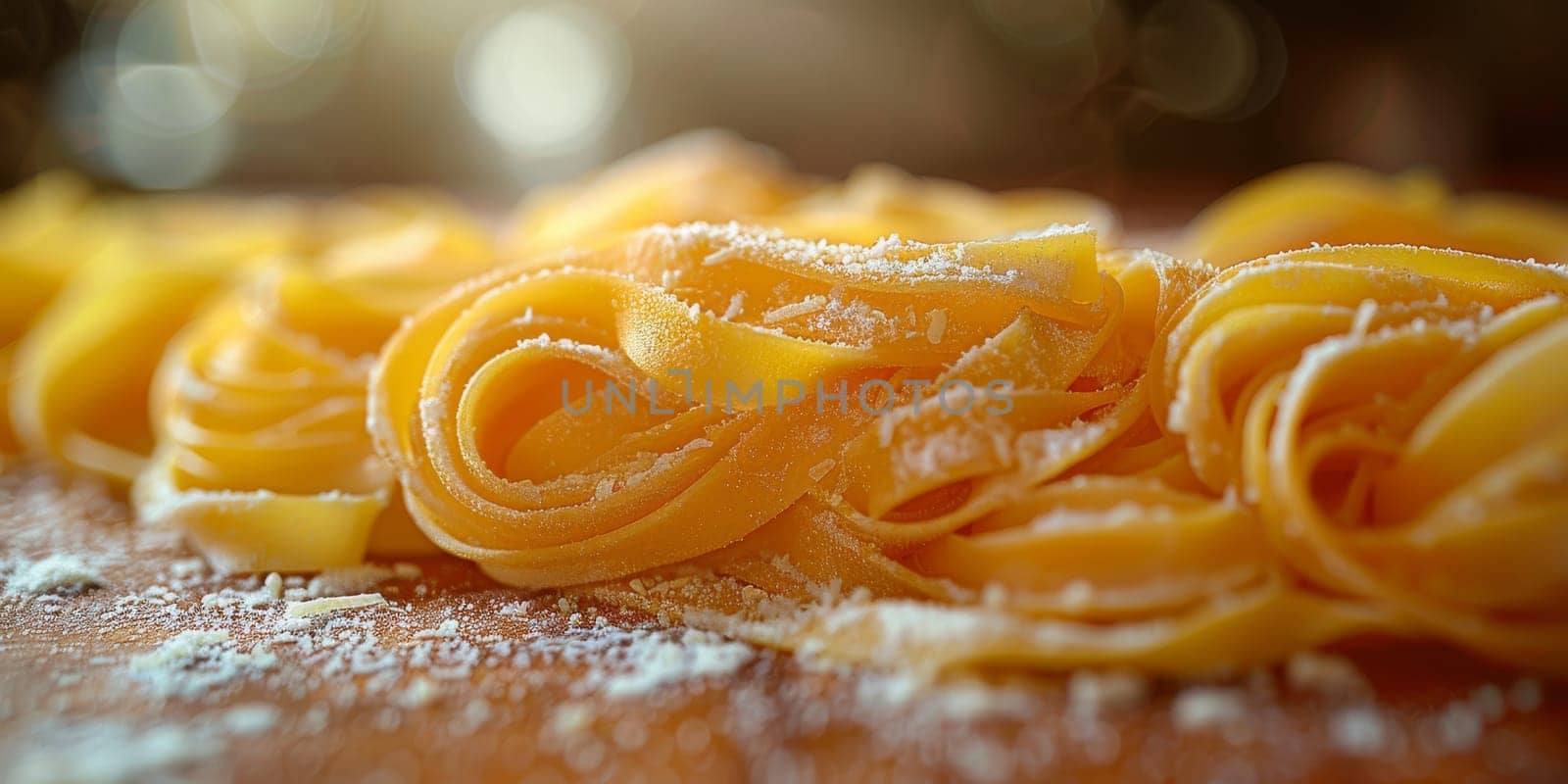 Classic Pasta on kitchen background. Diet and food concept