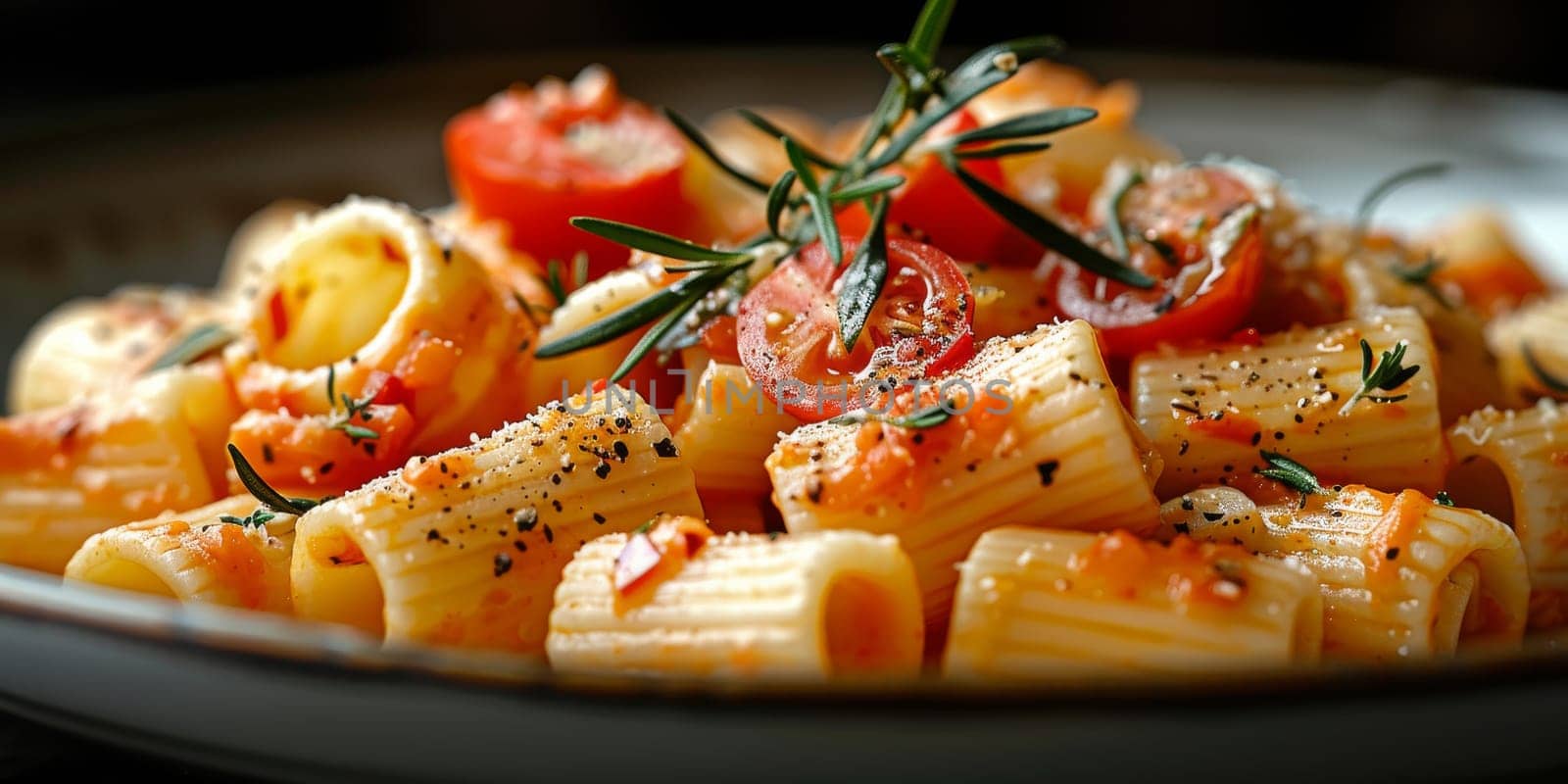 Classic Pasta on kitchen background. Diet and food concept. by Benzoix