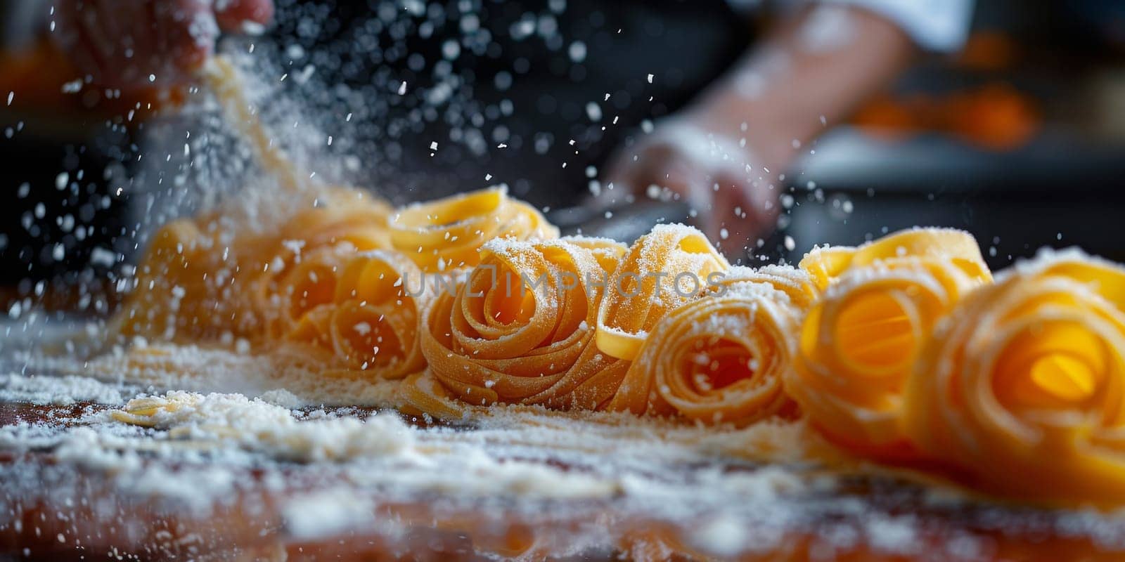 Classic Pasta on kitchen background. Diet and food concept. by Benzoix