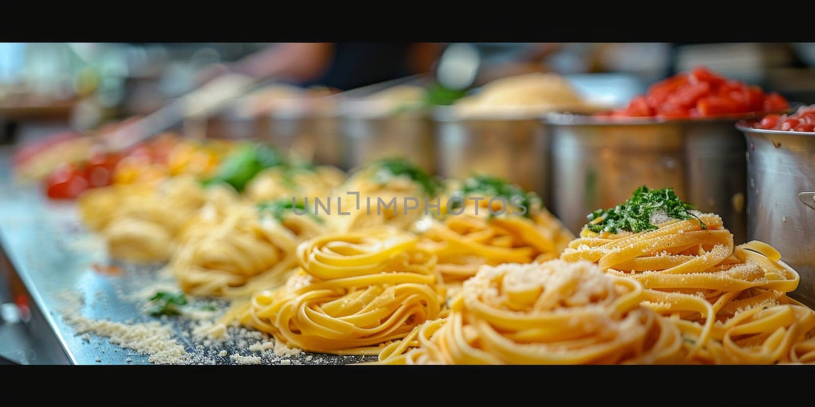 Classic Pasta on kitchen background. Diet and food concept. by Benzoix