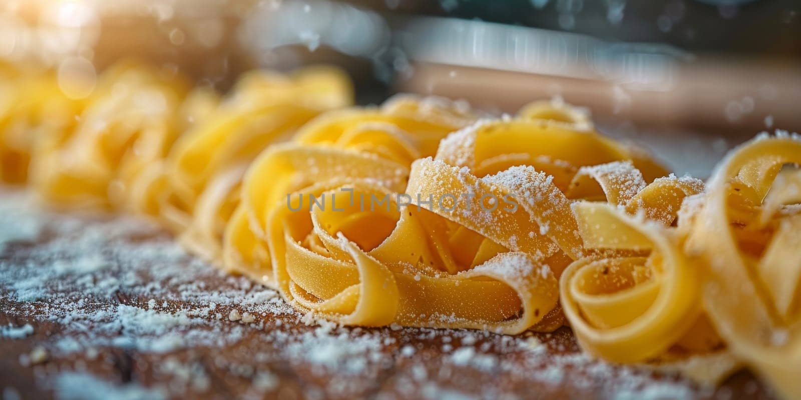 Classic Pasta on kitchen background. Diet and food concept. by Benzoix