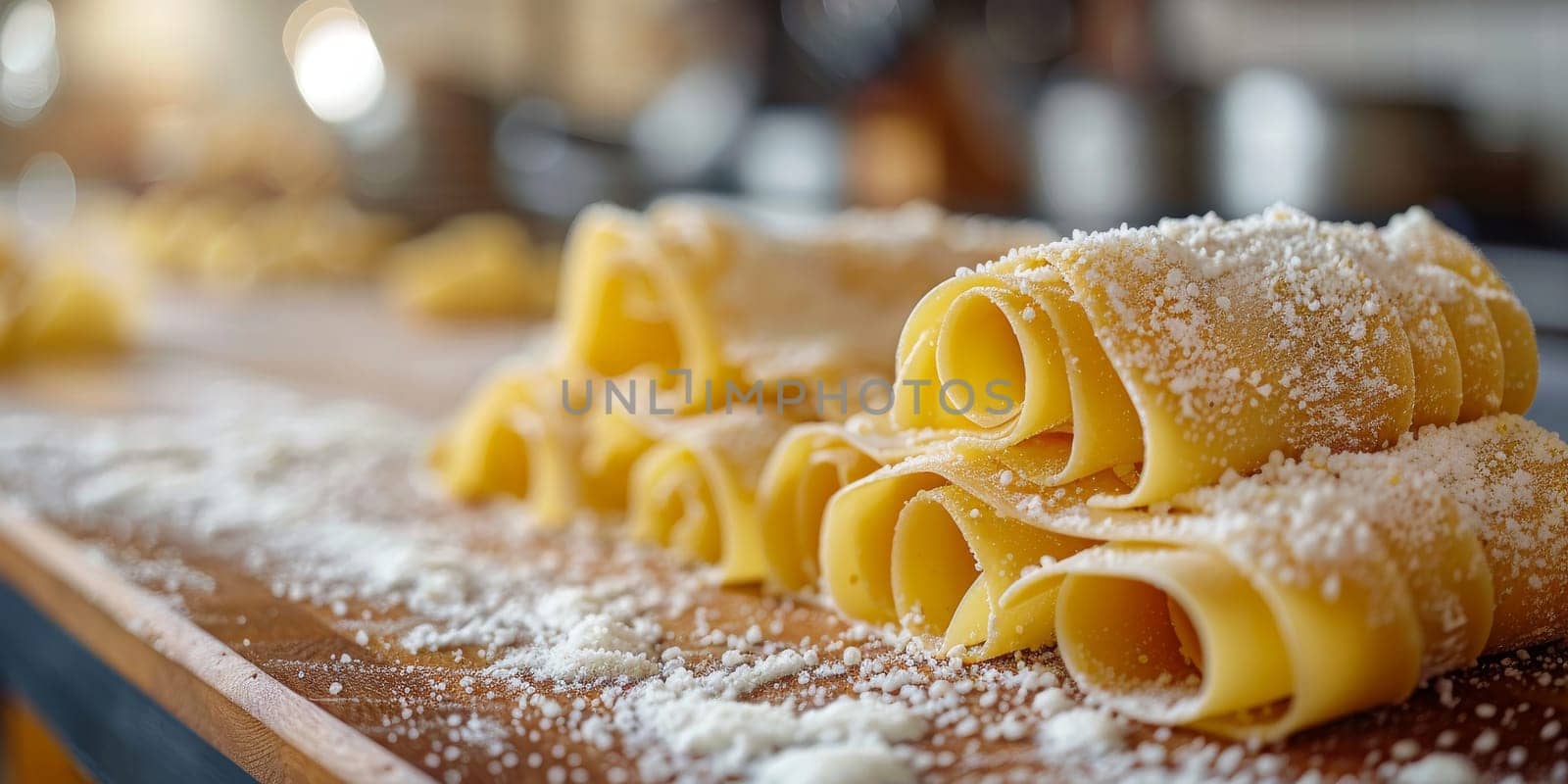 Classic Pasta on kitchen background. Diet and food concept. by Benzoix