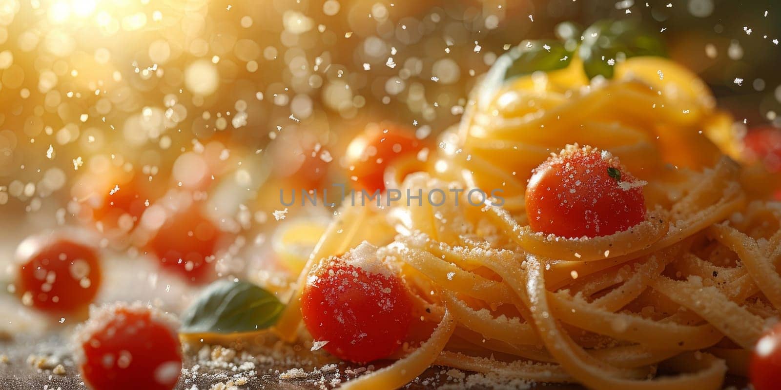 Classic Pasta on kitchen background. Diet and food concept. by Benzoix