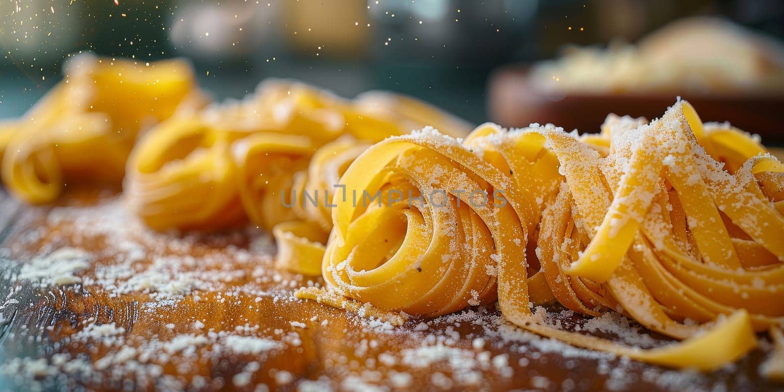 Classic Pasta on kitchen background. Diet and food concept. by Benzoix