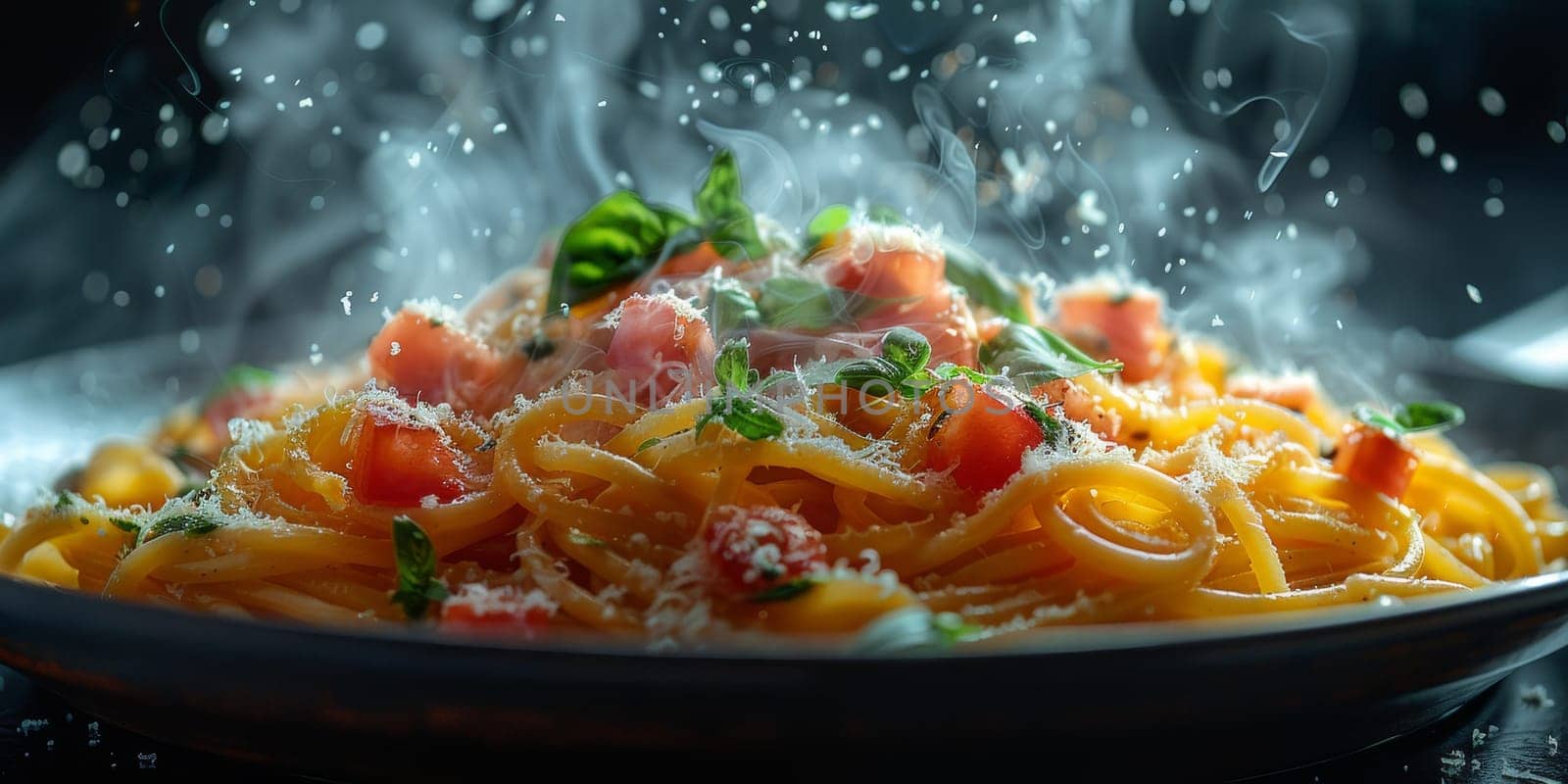 Classic Pasta on kitchen background. Diet and food concept. by Benzoix