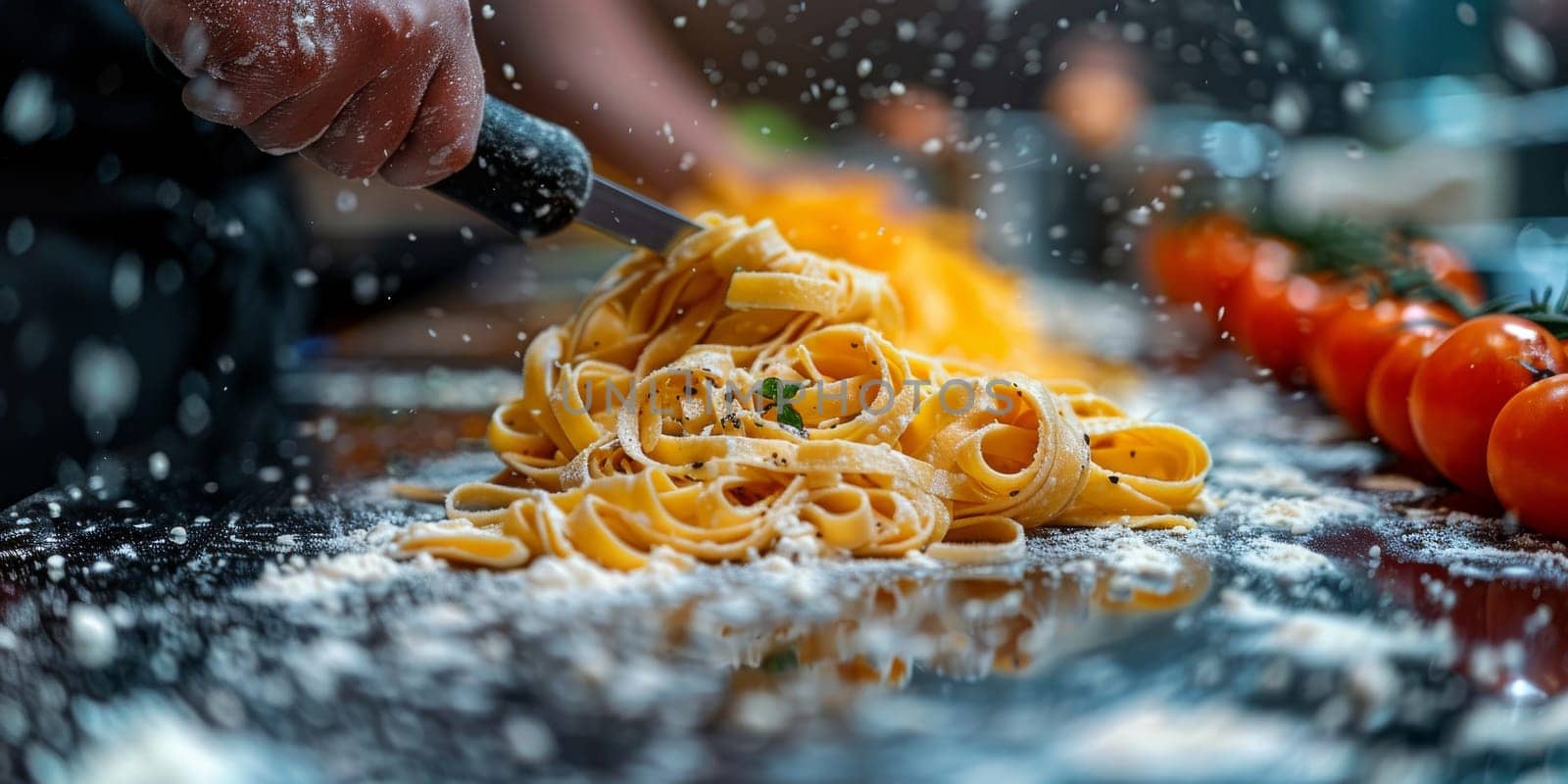 Classic Pasta on kitchen background. Diet and food concept. by Benzoix