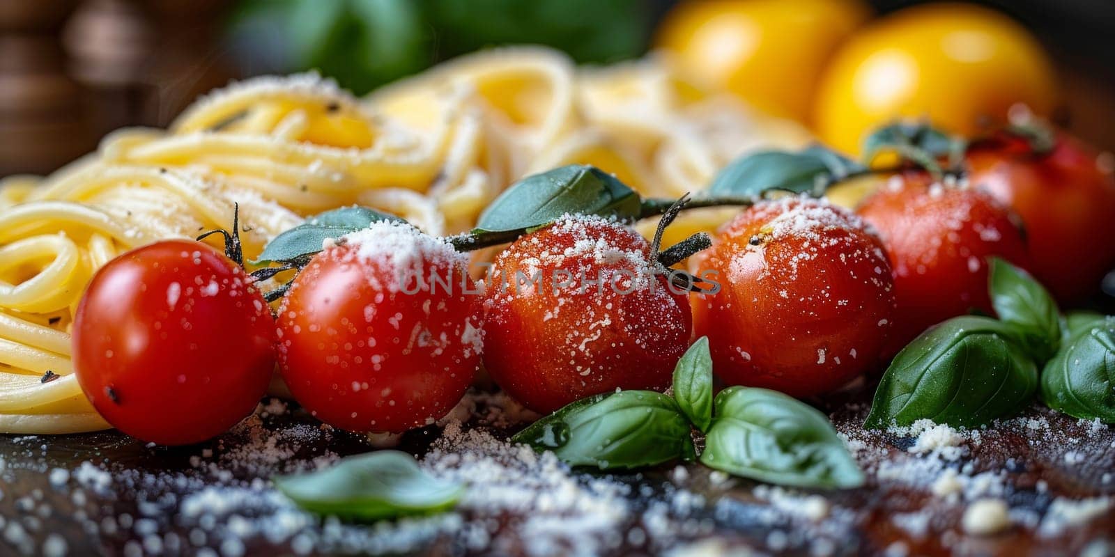 Classic Pasta on kitchen background. Diet and food concept