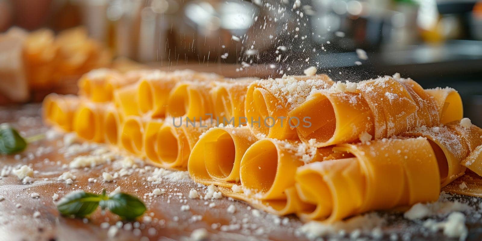 Classic Pasta on kitchen background. Diet and food concept. by Benzoix