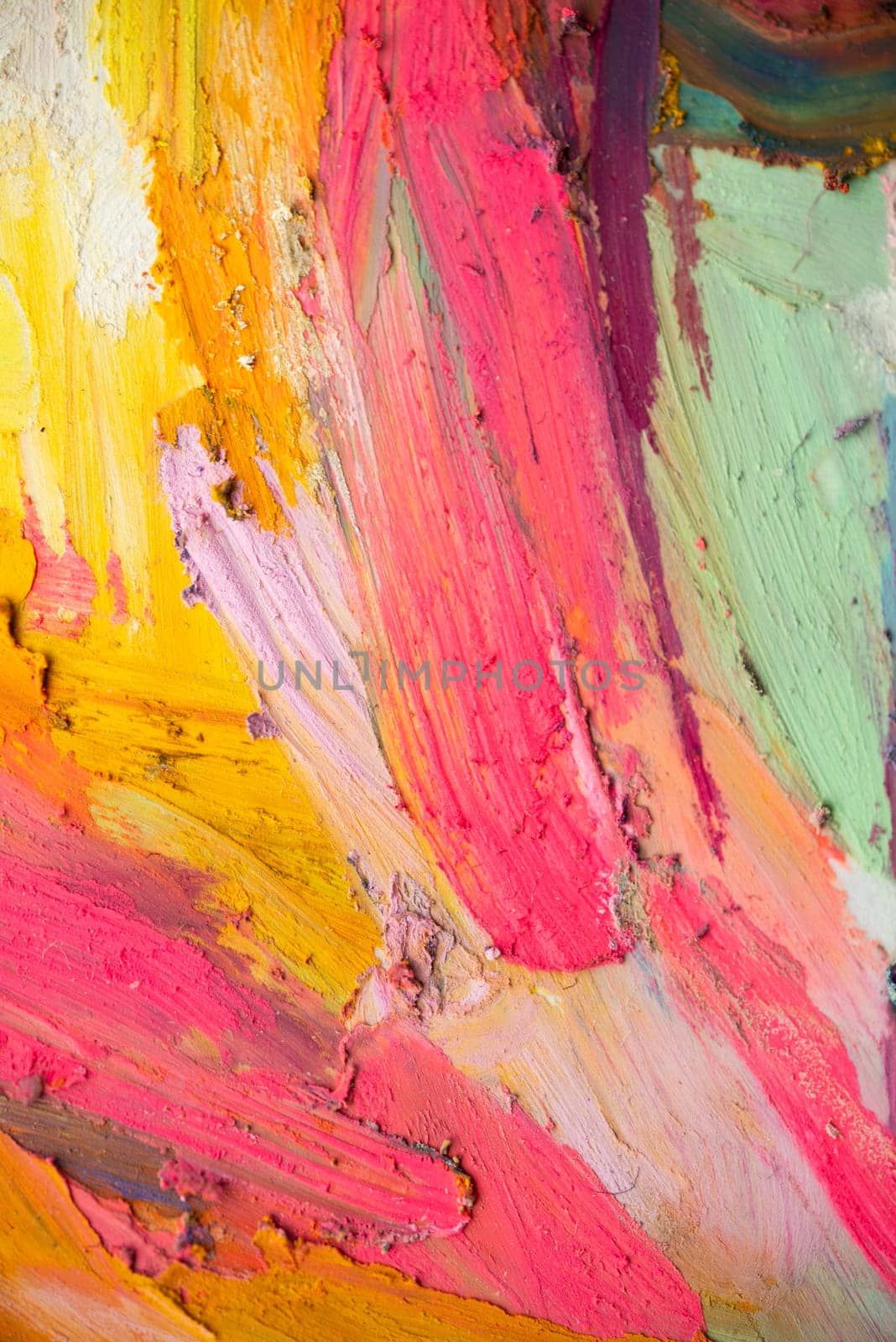 Conceptual abstract picture of a beautiful girl. Conceptual abstract closeup of an oil pastels. by MariDein