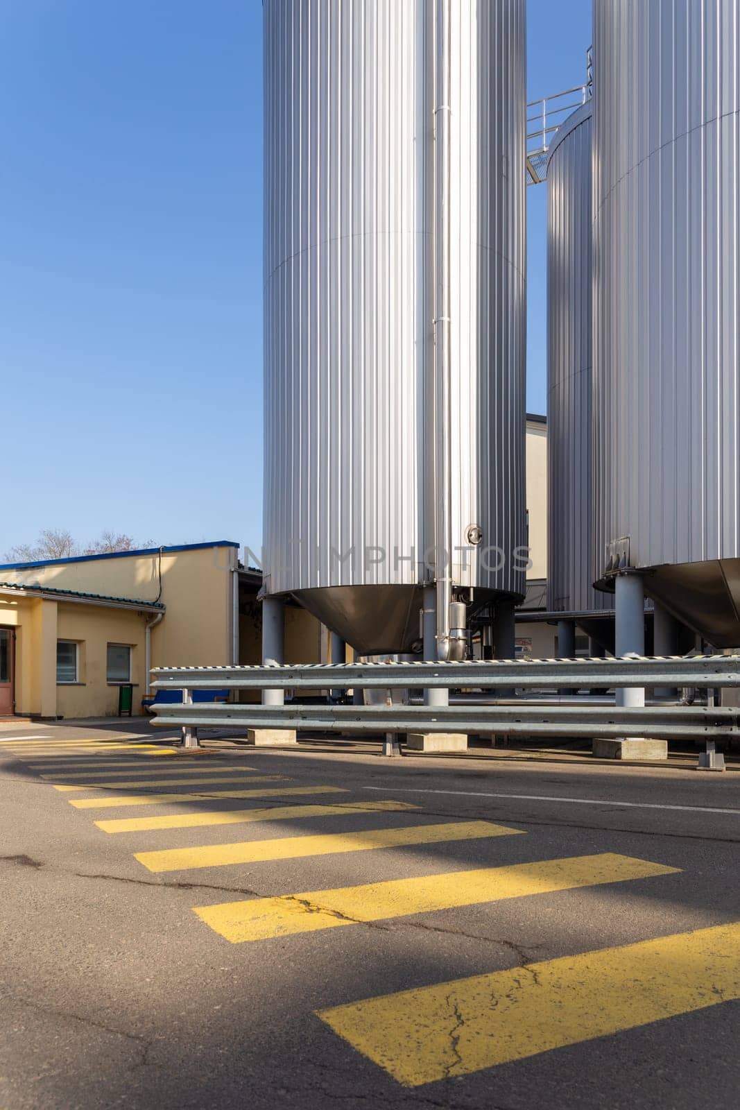Brewery silos or tanks typically use for storing barley or fermented beer. by BY-_-BY
