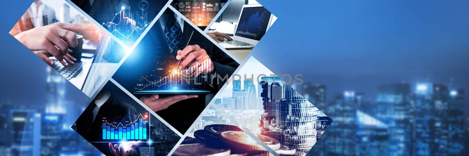 Futuristic business digital financial data technology and big data kudos concept by biancoblue