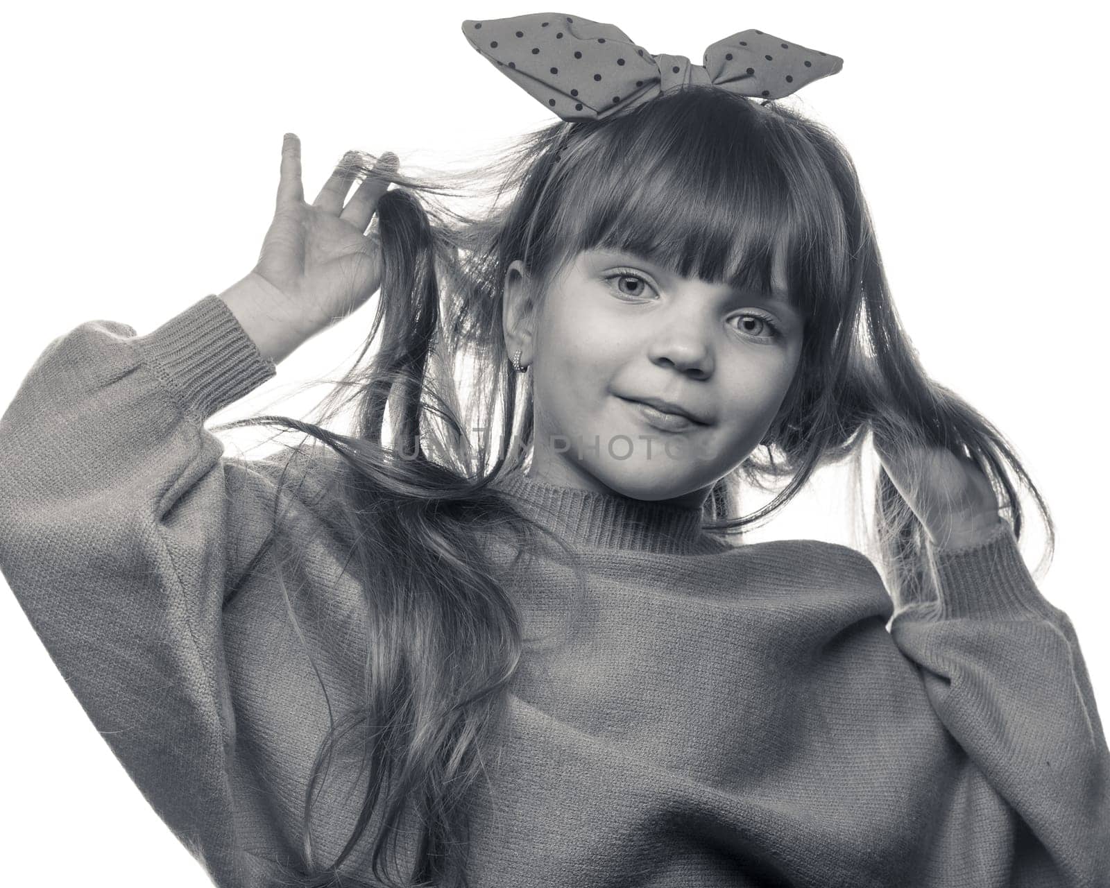 studio portrait of a charming little girl on a white background 10 by Mixa74