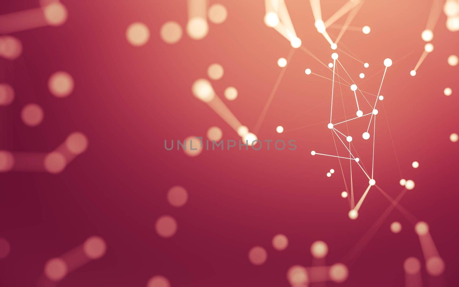 Abstract background. Molecules technology with polygonal shapes, connecting dots and lines. Connection structure. Big data visualization.  by teerawit