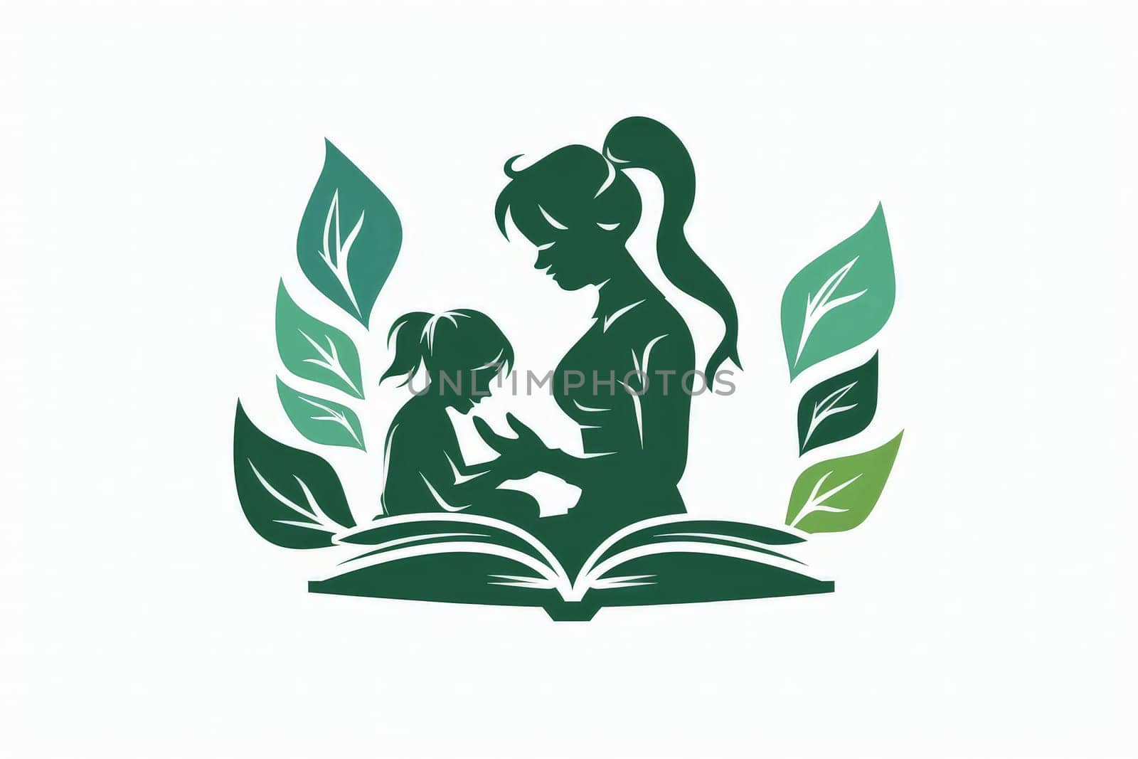 logo design for teacher day and learning and reading book , ai generative by matamnad