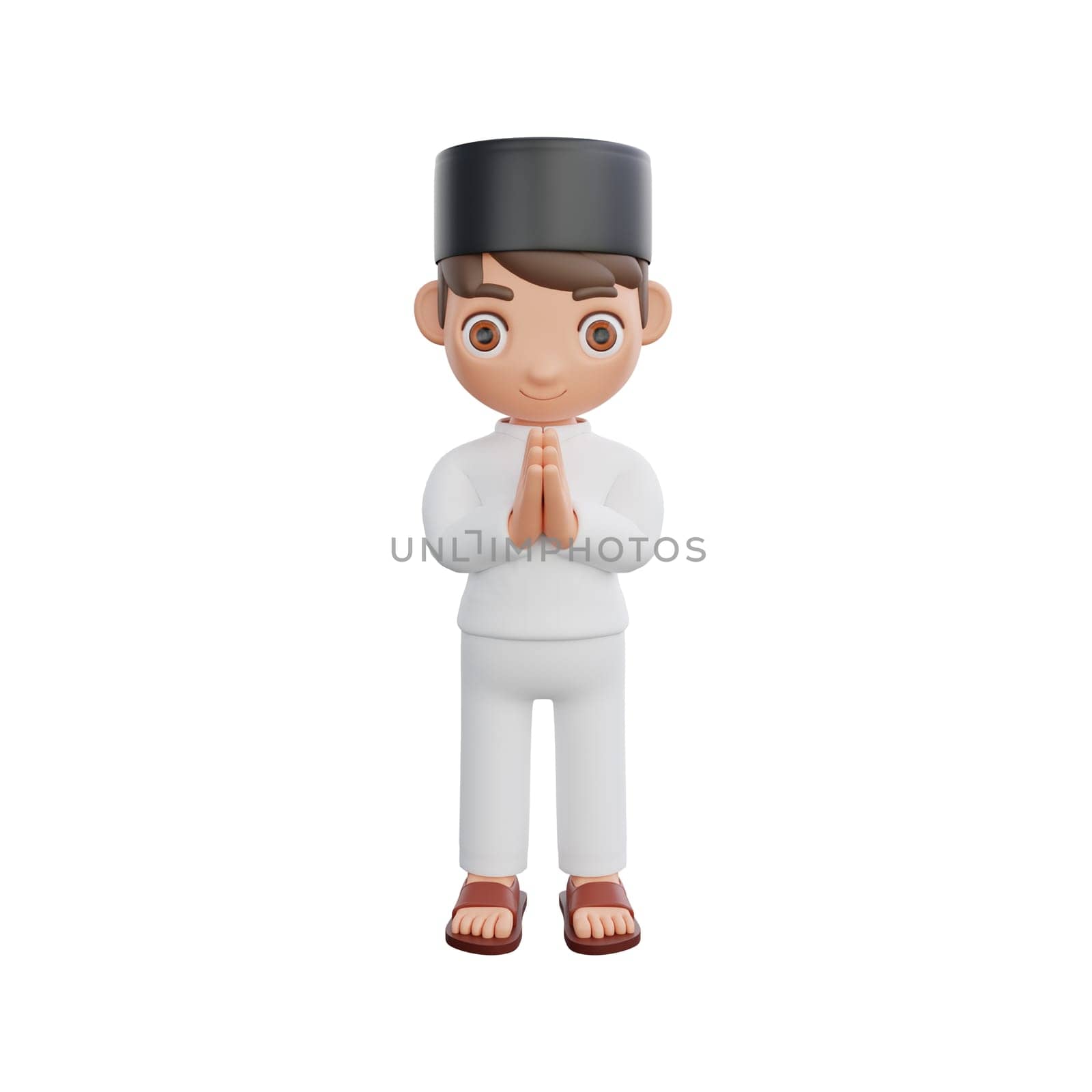 3D Illustration of Muslim character with the gesture of Salam by Rahmat_Djayusman