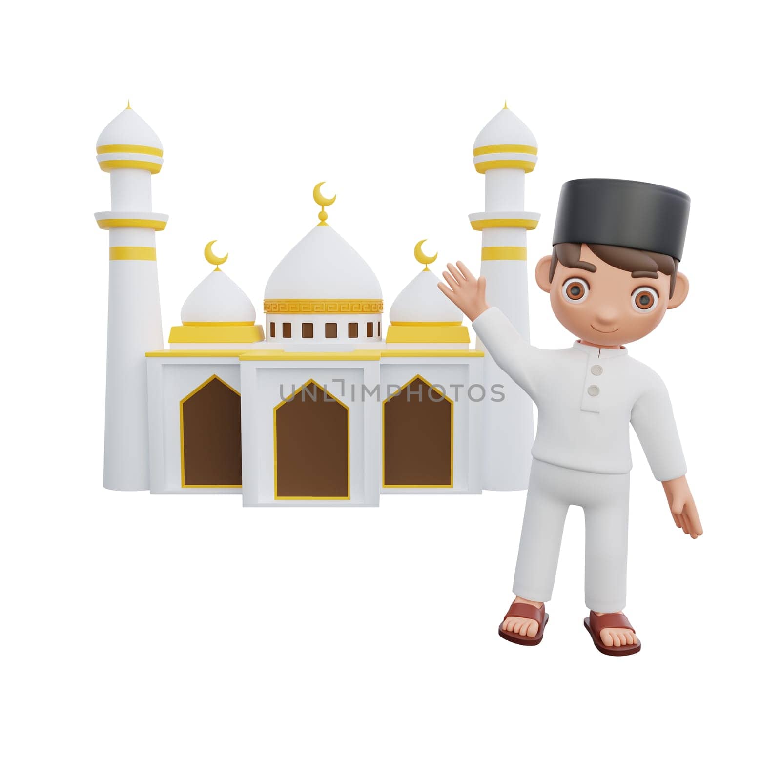 3D Illustration of Muslim character joyful eid celebration by Rahmat_Djayusman
