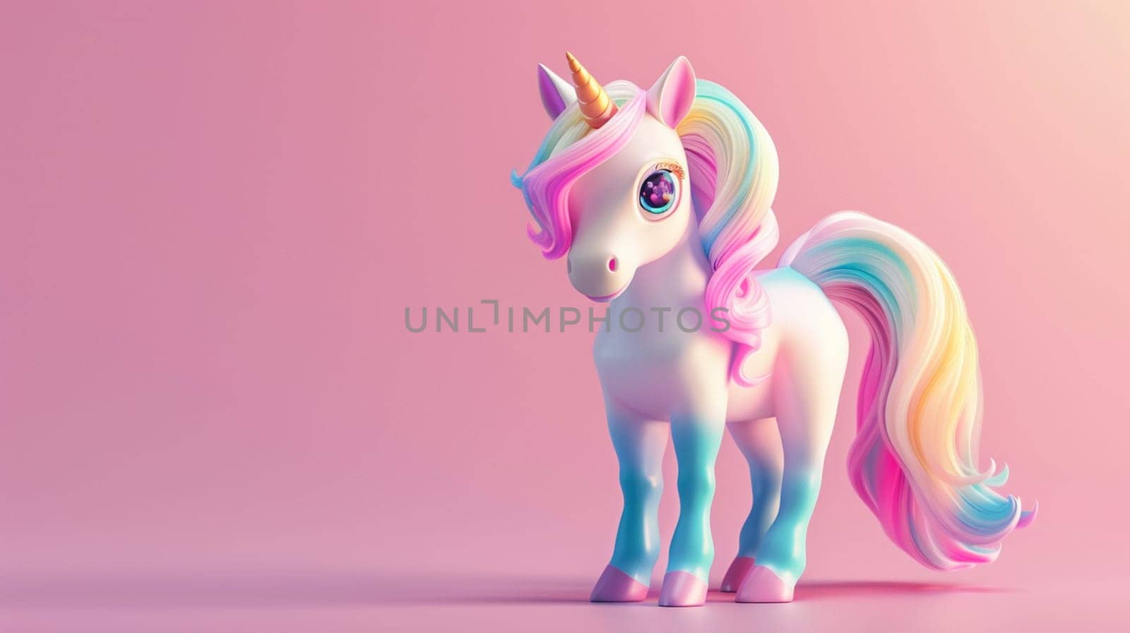 colorful unicorn. selective focus. animals Generative AI,