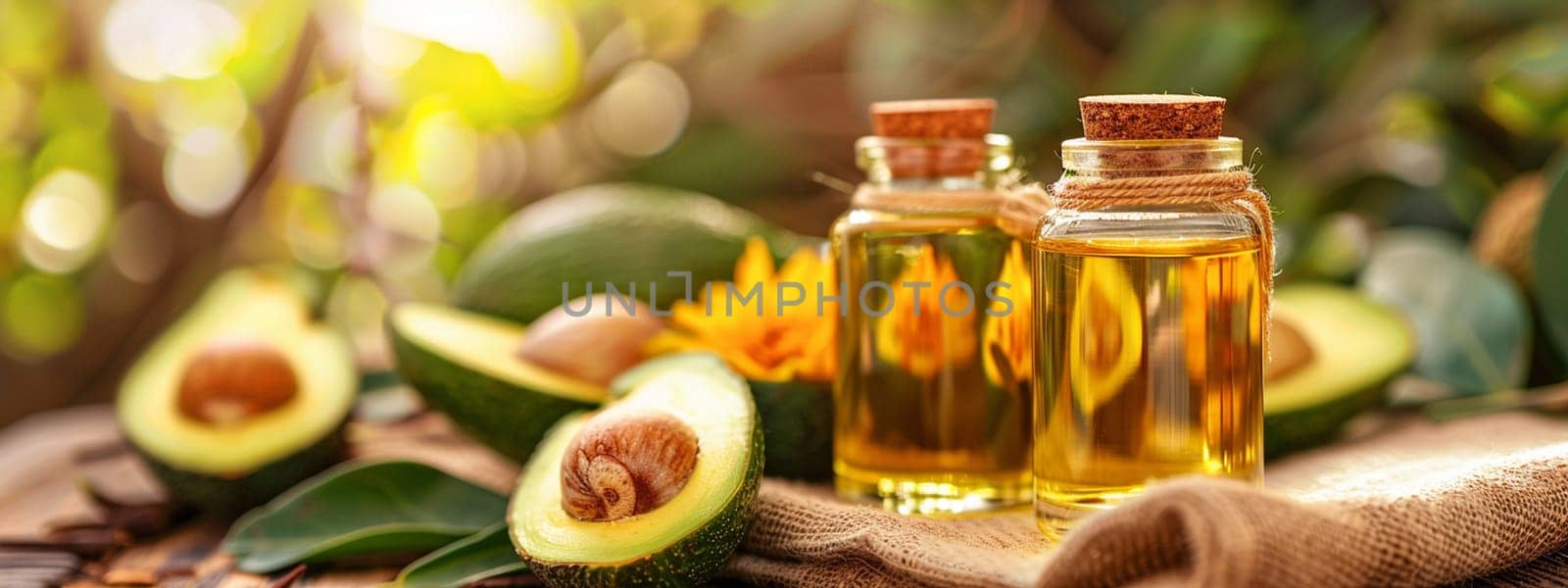 avocado oil extract, selective focus, food Generative AI,
