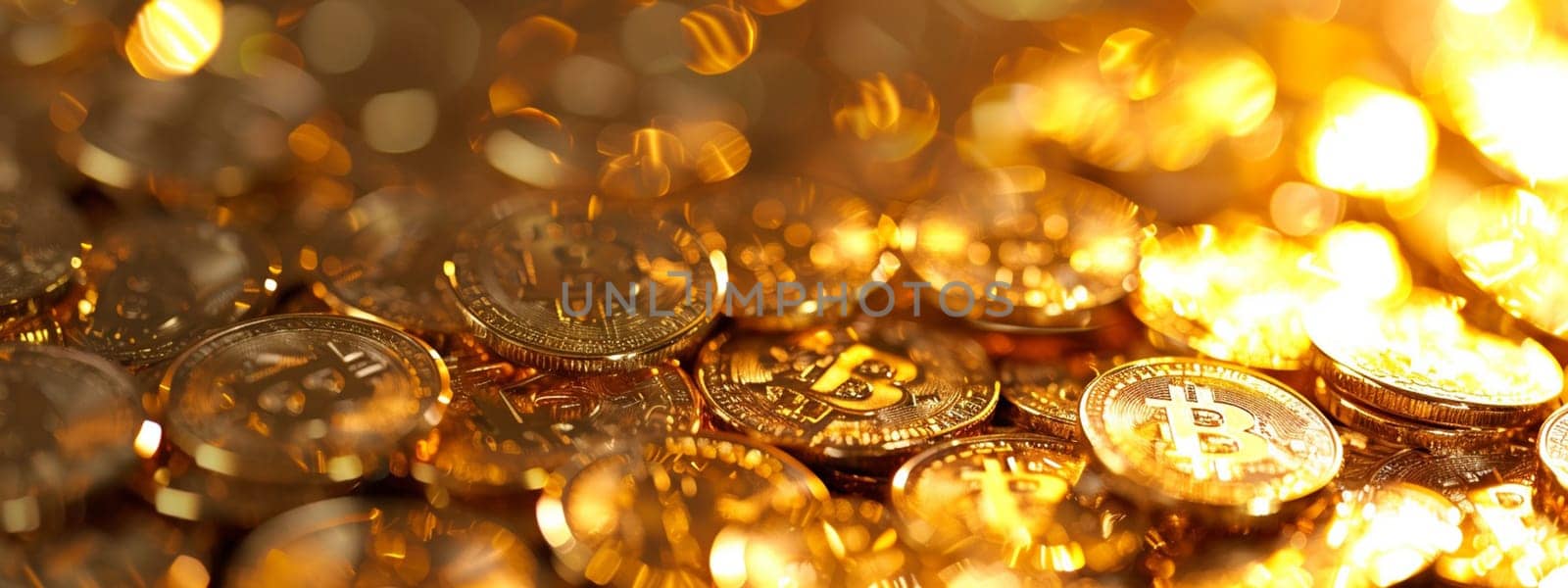 Bitcoin cryptocurrency, selective focus, Generative AI,