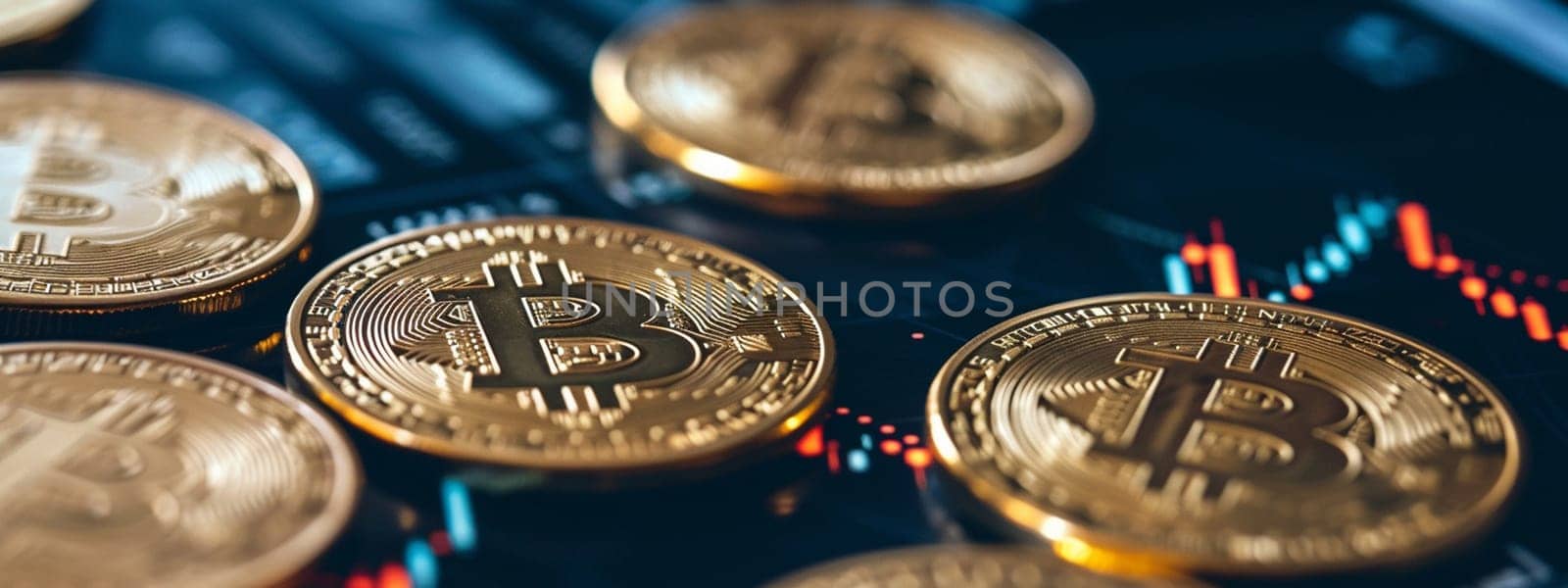 Bitcoin cryptocurrency, selective focus, Generative AI,