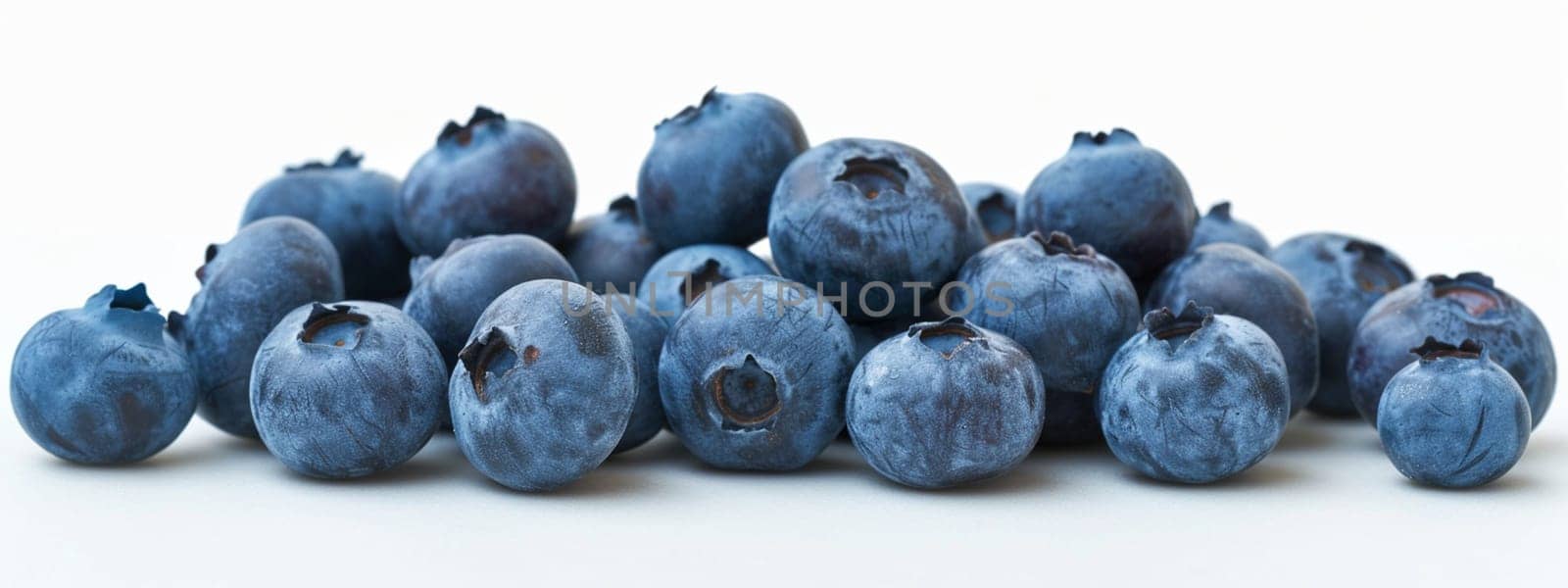 blueberries on a white background. selective focus. food Generative AI,