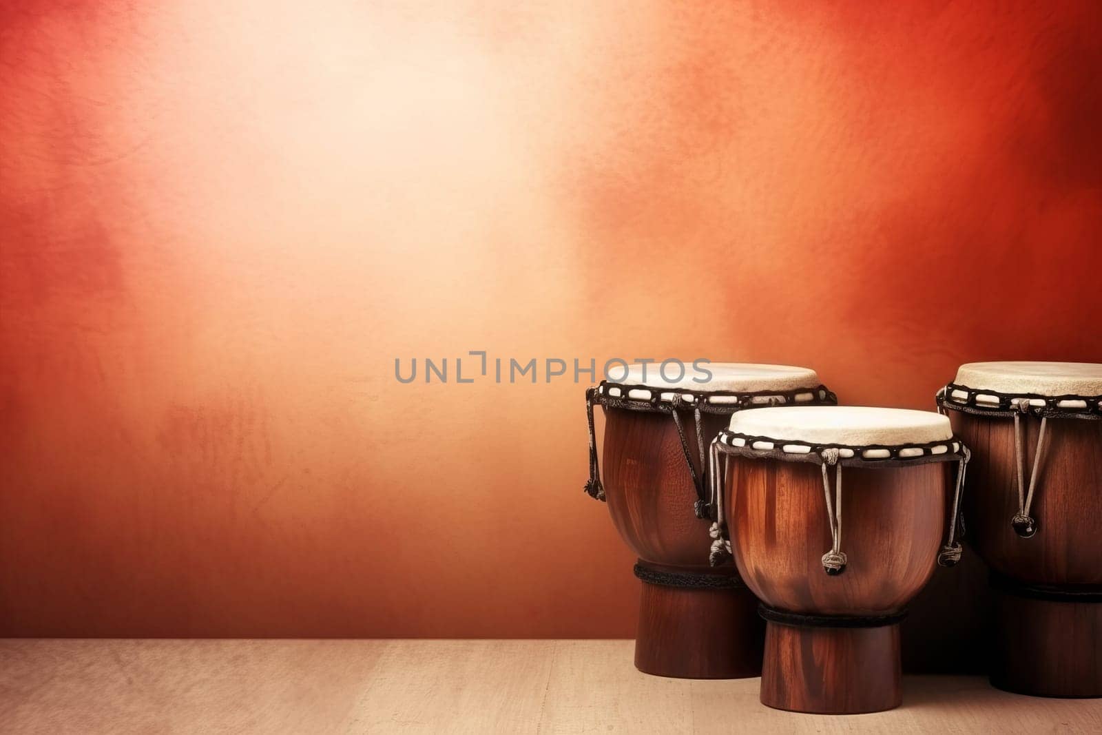 Bongo drums music background. Generate Ai by ylivdesign